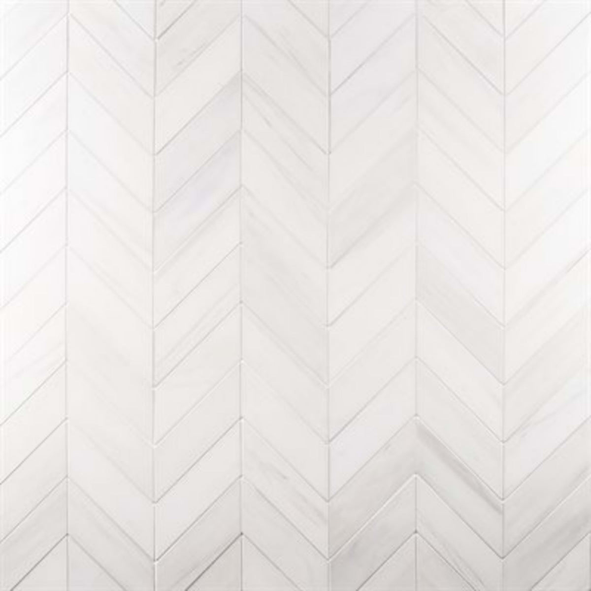 Bianco Dolomite in Premium 3x12 Chevron Honed Natural Stone