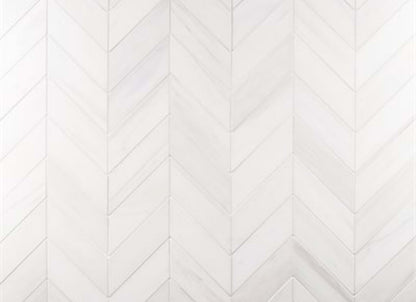Bianco Dolomite in Premium 3x12 Chevron Honed