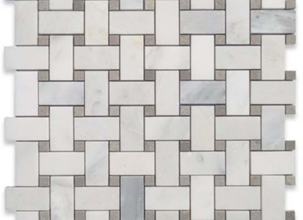 Basket Weave in Asian Statuary With Silver Dot Honed