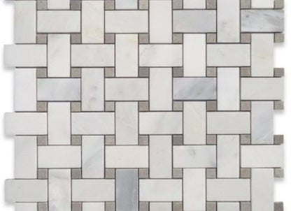 Basket Weave in Asian Statuary With Silver Dot Honed