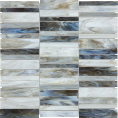 Baroque in Alabastro Random Stacked Mosaic Glass Tile
