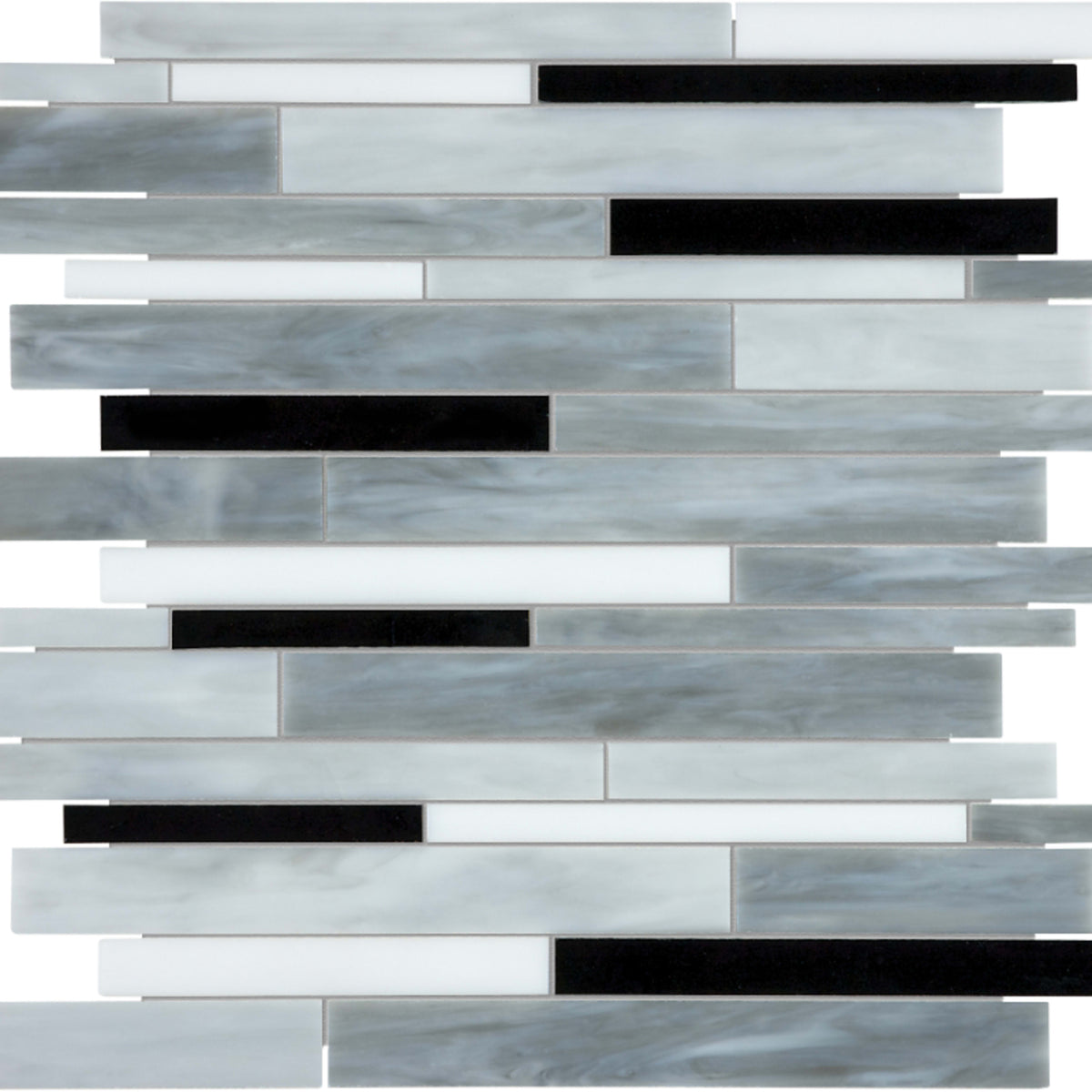 Baroque in Arabescato Random Strip Mosaic Glass Tile