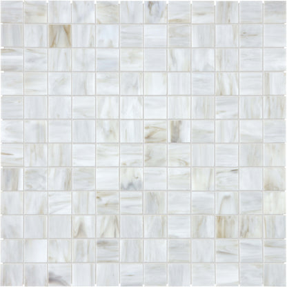 Baroque in Calacatta 1x1 Mosaic Glass Tile