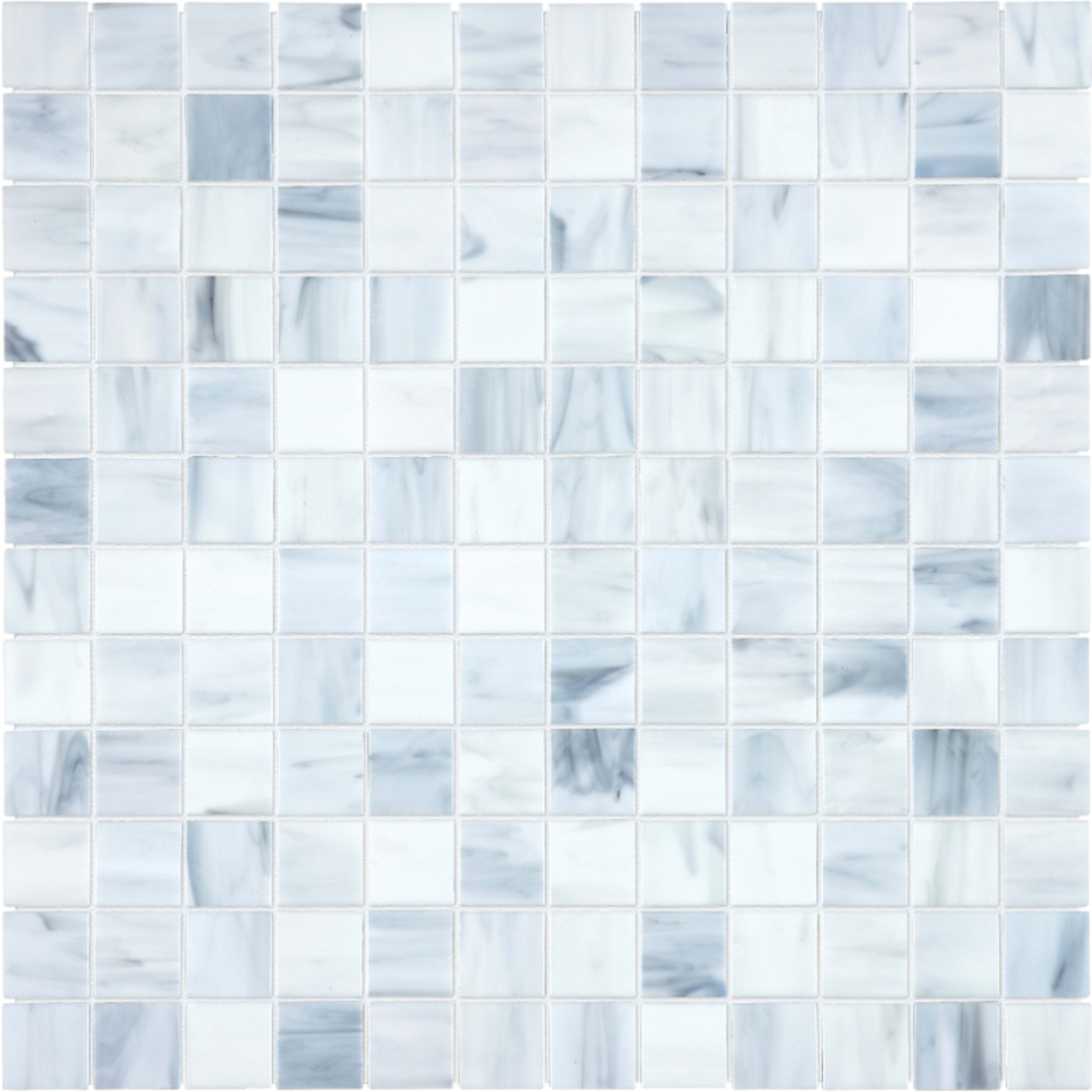 Baroque in Carrara 1x1 Mosaic Glass Tile