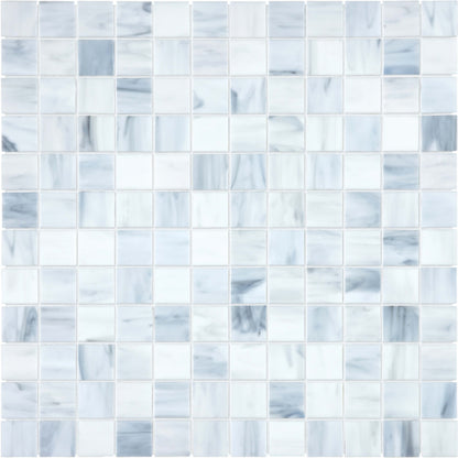 Baroque in Carrara 1x1 Mosaic Glass Tile