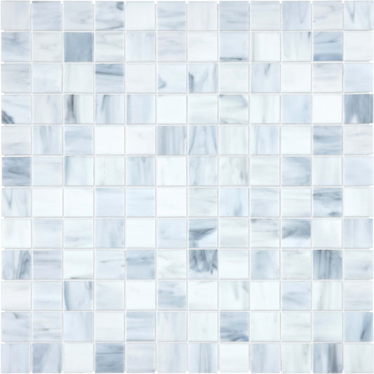 Baroque in Carrara 1x1 Mosaic Glass Tile