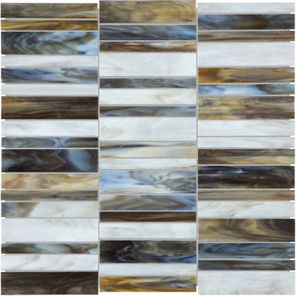 Baroque in Corallo Random Stacked Mosaic Glass Tile