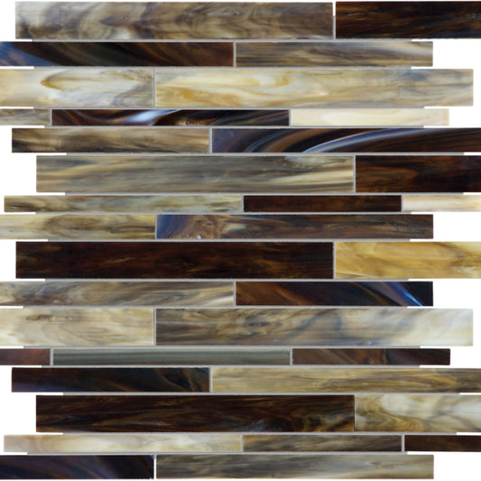 Baroque in Paradiso Random Strip Mosaic Glass Tile