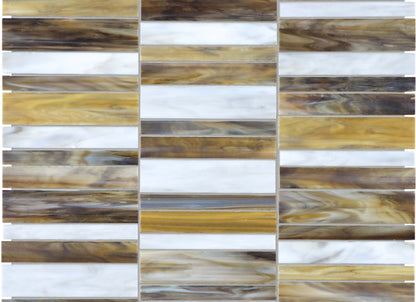 Baroque in Peperino Random Stacked Mosaic