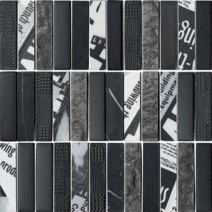 Finish Line in Black 1x4 Pressblend Tile