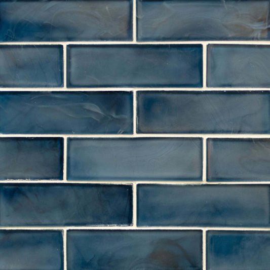 Blue Shimmer in Blue Shimmer Glass Subway Tile Glass Tile