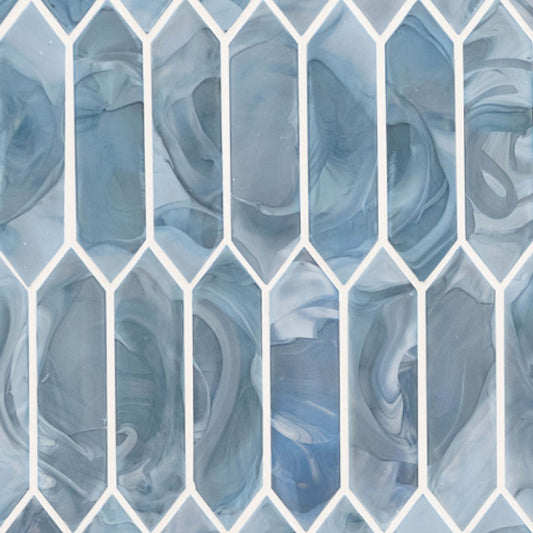 Blue Shimmer in Blue Shimmer Picket Glass Tile Glass Tile