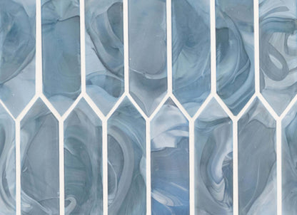 Blue Shimmer in Blue Shimmer Picket Glass Tile