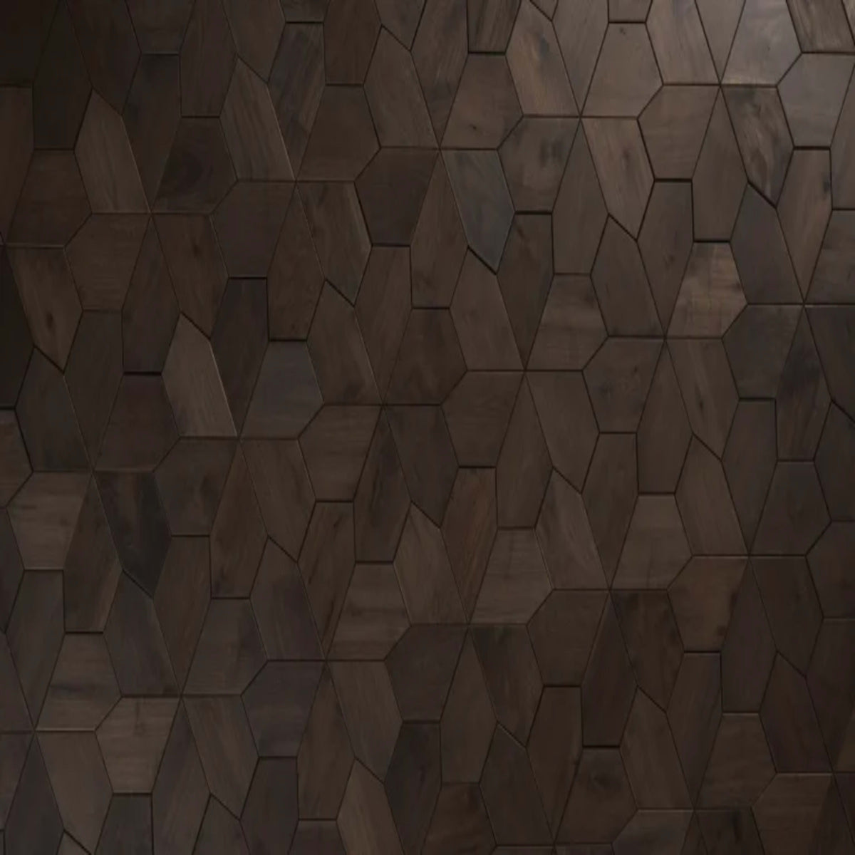 Wall - Motif - Blume in Darkened Walnut Hardwood