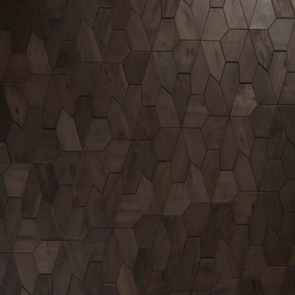 Wall - Motif - Blume in Darkened Walnut Hardwood
