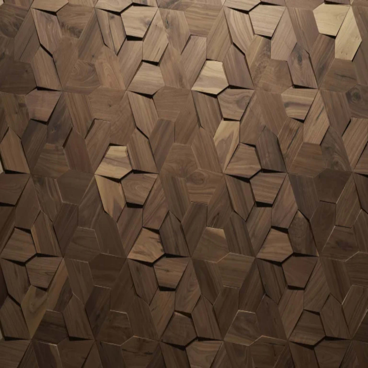 Wall - Motif - Blume in Raw Walnut Hardwood
