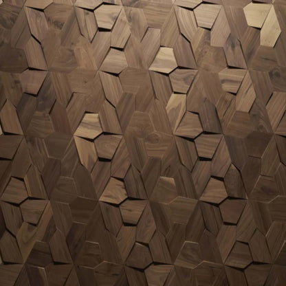 Wall - Motif - Blume in Raw Walnut Hardwood