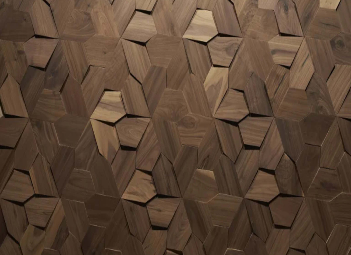 Wall - Motif - Blume in Raw Walnut