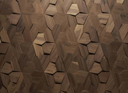 Wall - Motif - Blume in Raw Walnut