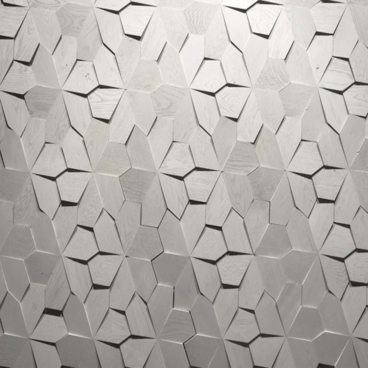 Wall - Motif - Blume in Soft White Hardwood