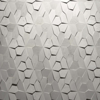Wall - Motif - Blume in Soft White Hardwood