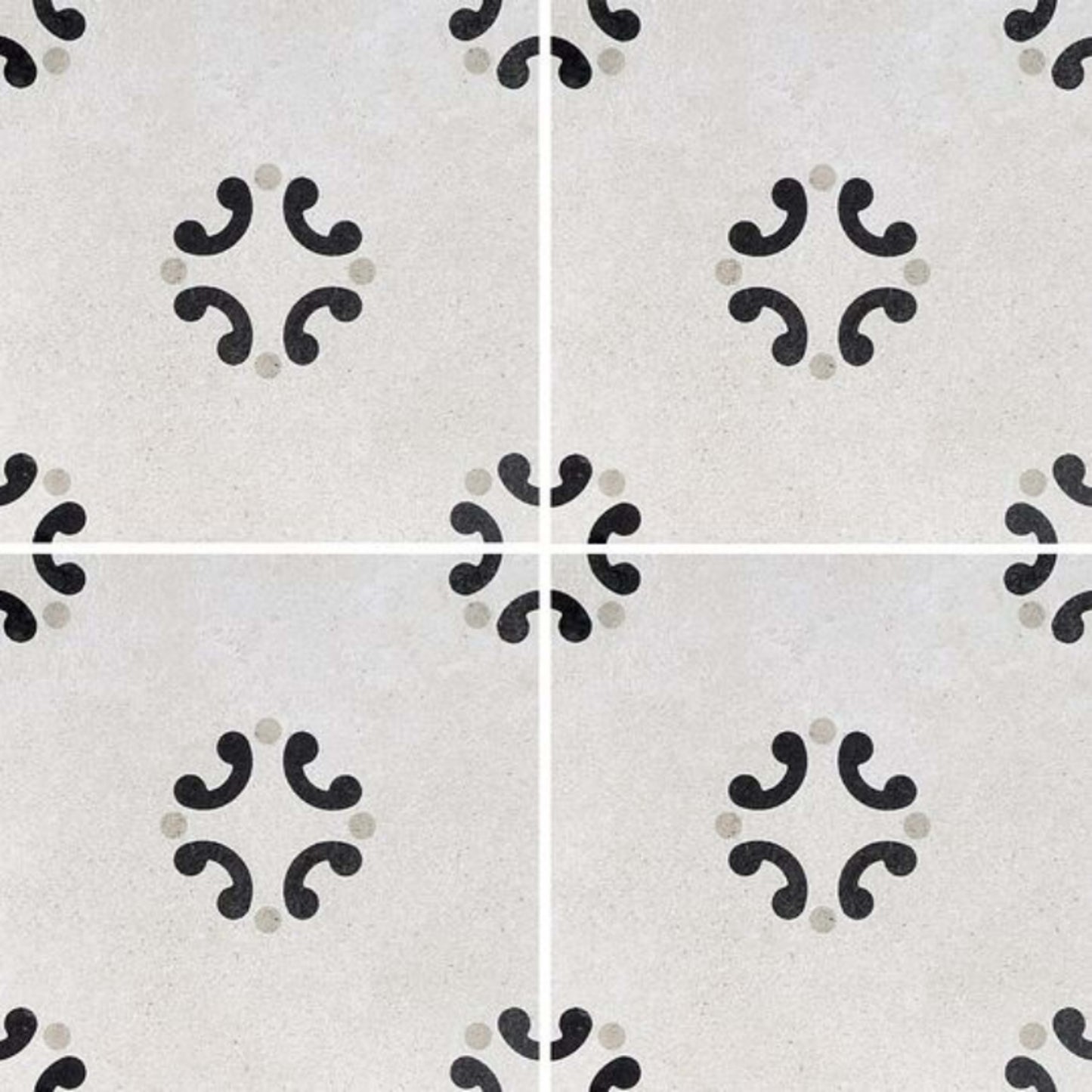 Cementine Black and White in B&W 3 Tile