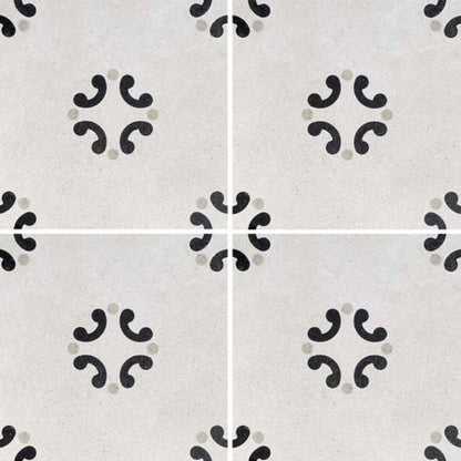 Cementine Black and White in B&W 3 Tile