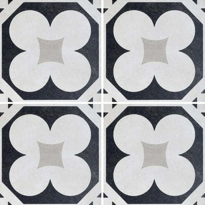 Cementine Black and White in B&W 4 Tile