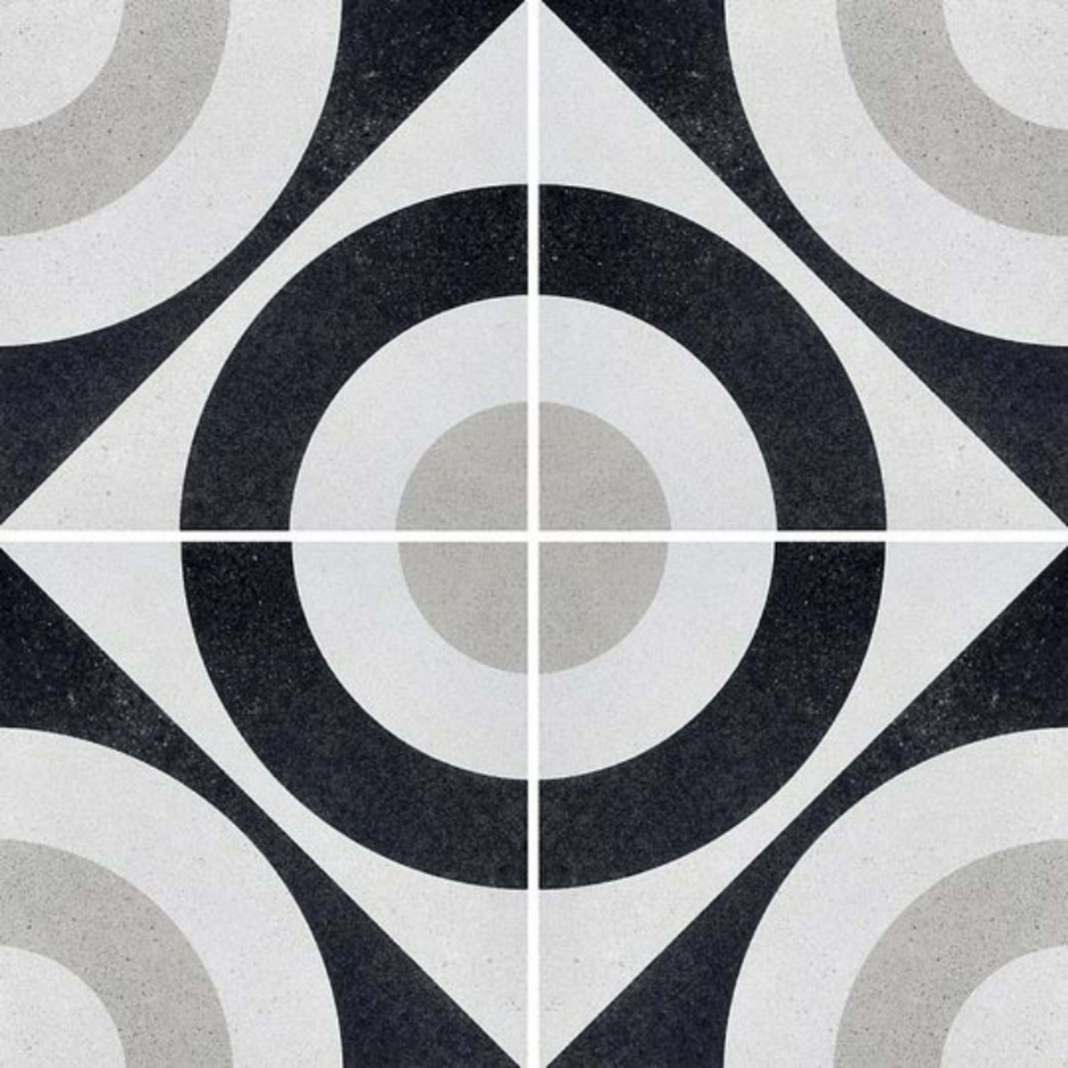 Cementine Black and White in B&W 5 Tile