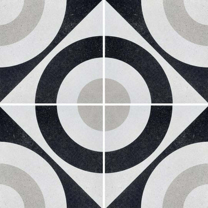 Cementine Black and White in B&W 5 Tile