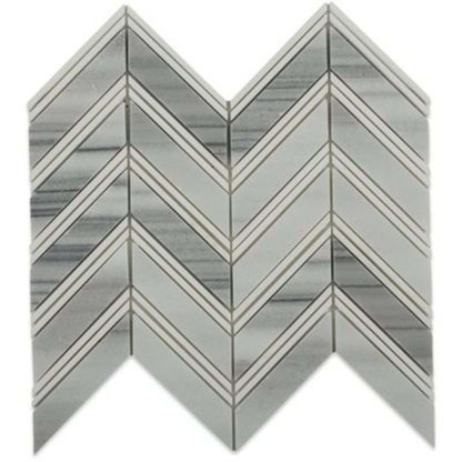 Chevron in Cipollino With Thassos Strips Natural Stone