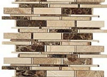 Cascade in Emperador Dark-Crema Marfil-Emperador Light 4"xrandom Bricks
