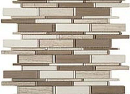 Cascade in Wooden White-Athen Gray-Thassos 4"xrandom Bricks