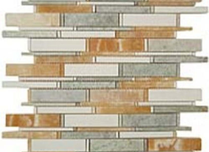 Cascade in Honey Onyx-Ming Green-Thassos White 4"xrandom Bricks