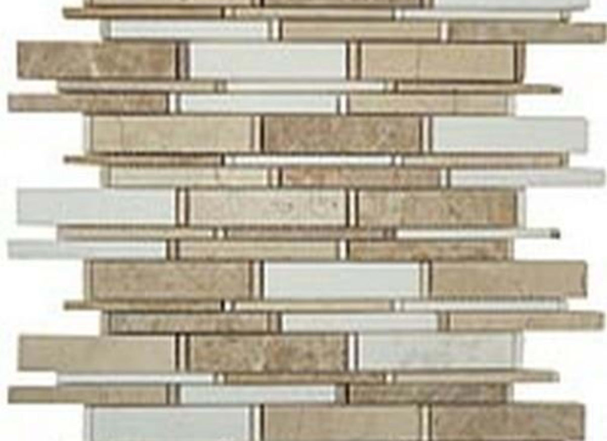 Cascade in Crema Marfil-Thassos White-Emperador Light 4"xrandom Bricks