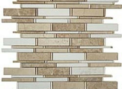 Cascade in Crema Marfil-Thassos White-Emperador Light 4"xrandom Bricks