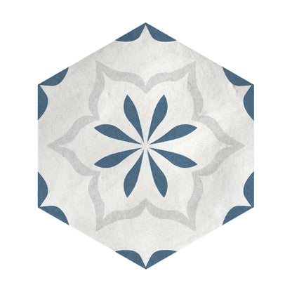 Casablanca in Ocean Blue Hex Deco Tile