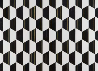 Causeway in White Thassos Black Jade  Brass