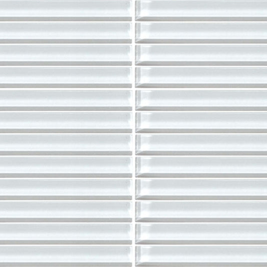 Color Wave - Straight Joint in Feather White Glass Tile