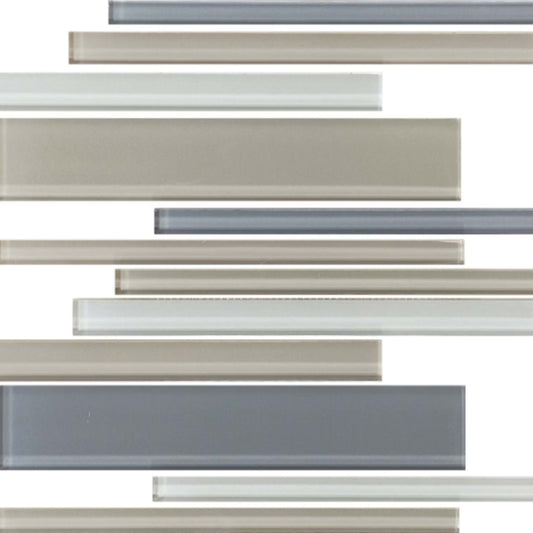 Color Wave - Random Interlocking in Willow Water Bl Glass Tile
