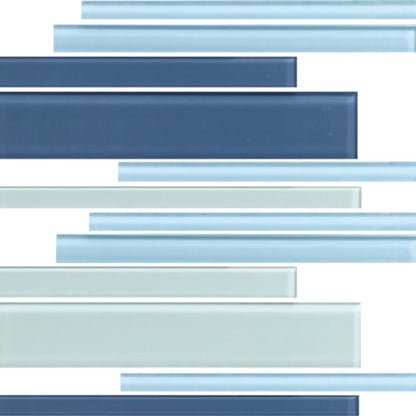 Color Wave - Random Interlocking in Winter Blues Glass Tile