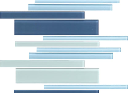 Color Wave - Random Interlocking in Winter Blues