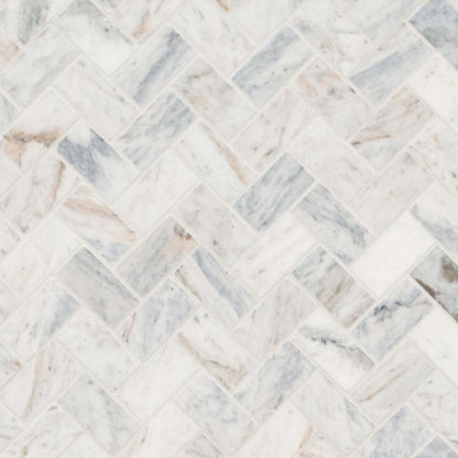 Capri Blue in Capri Blue 1x2 Herringbone Honed Natural Stone