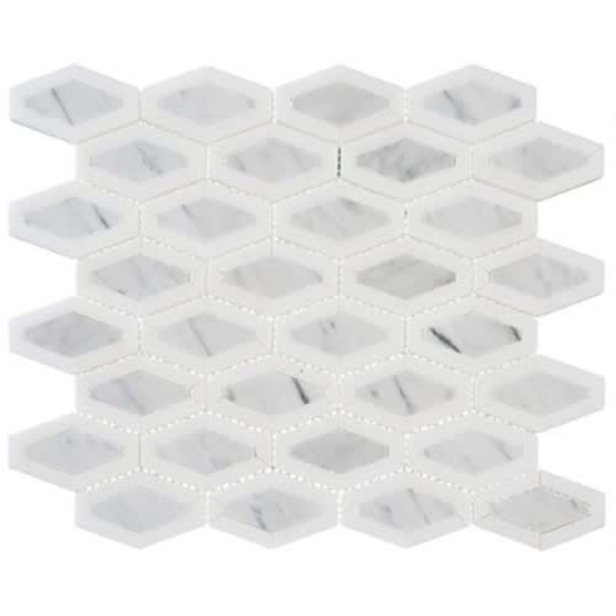 Garden Party in Coconut White 2x3 Diamond Natural Stone