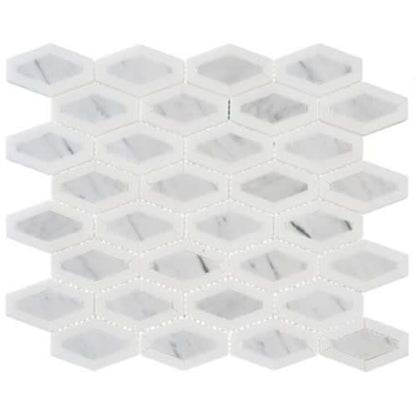 Garden Party in Coconut White 2x3 Diamond Natural Stone