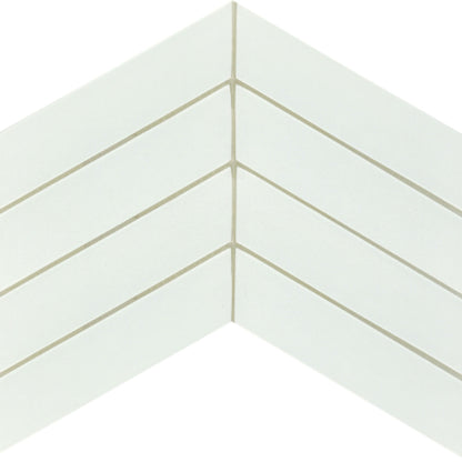 Concept in White Chevron Glass Tile
