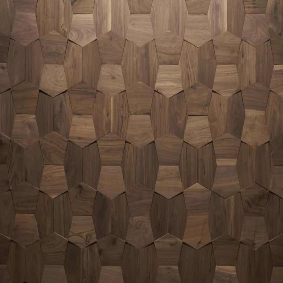Wall - Motif - Contour in Raw Walnut Hardwood