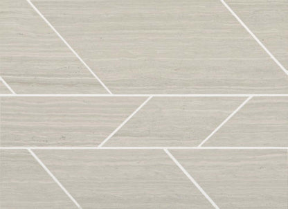 Limestone Collection in Chenille White  Modern Linear Polished