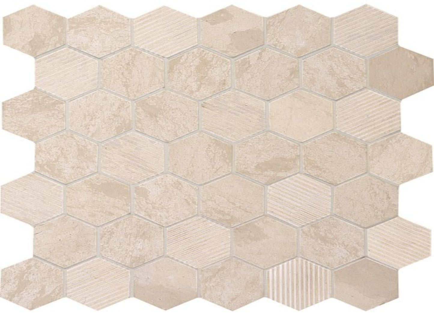 Limestone Collection in Adour Creme 12x24 Hexagon