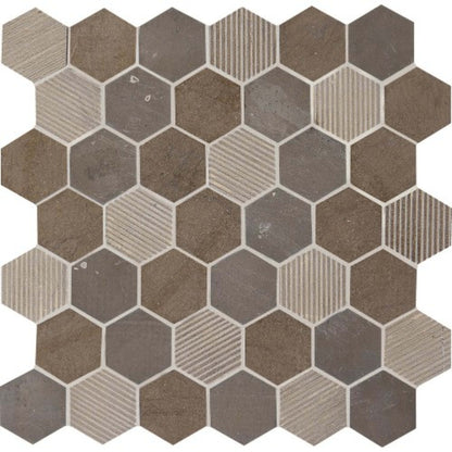 Limestone Collection in Sormonne Brun Hexagon Natural Stone